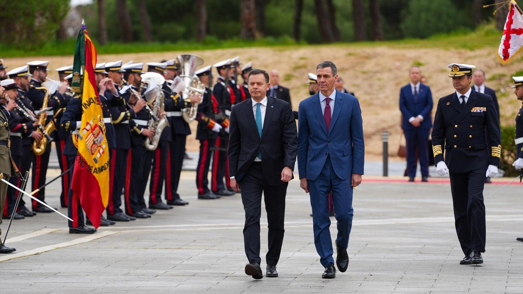 El presidente del Gobierno, Pedro Sánchez, en los actos de la cumbre hispano lusa en La Rábida.