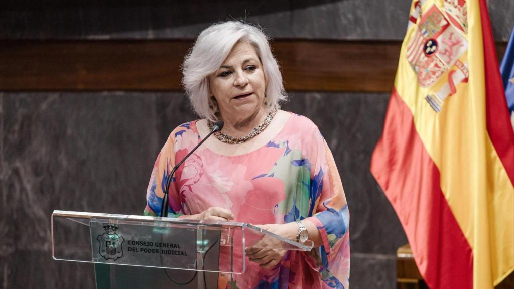 La presidenta de la Fundación Mujeres, Elena Valenciano, durante el acto de entrega de los XIX Premios anuales del Observatorio contra la Violencia Doméstica y de Género, en el Consejo General del Poder Judicial (CGPJ), a 9 de junio de 2025.