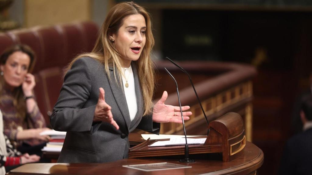 La diputada del PP Sofía Acedo interviene durante una sesión de control al Gobierno, en el Congreso de los Diputados.