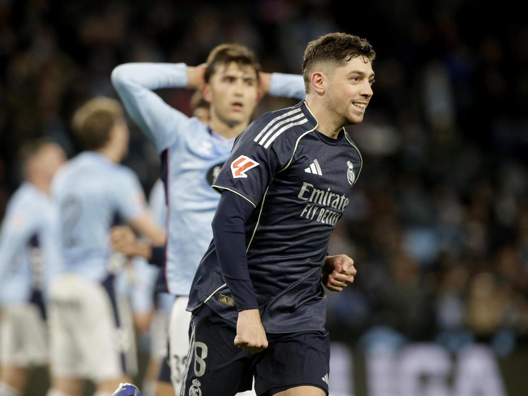 Valverde celebra el gol de la victoria ante el Celta.