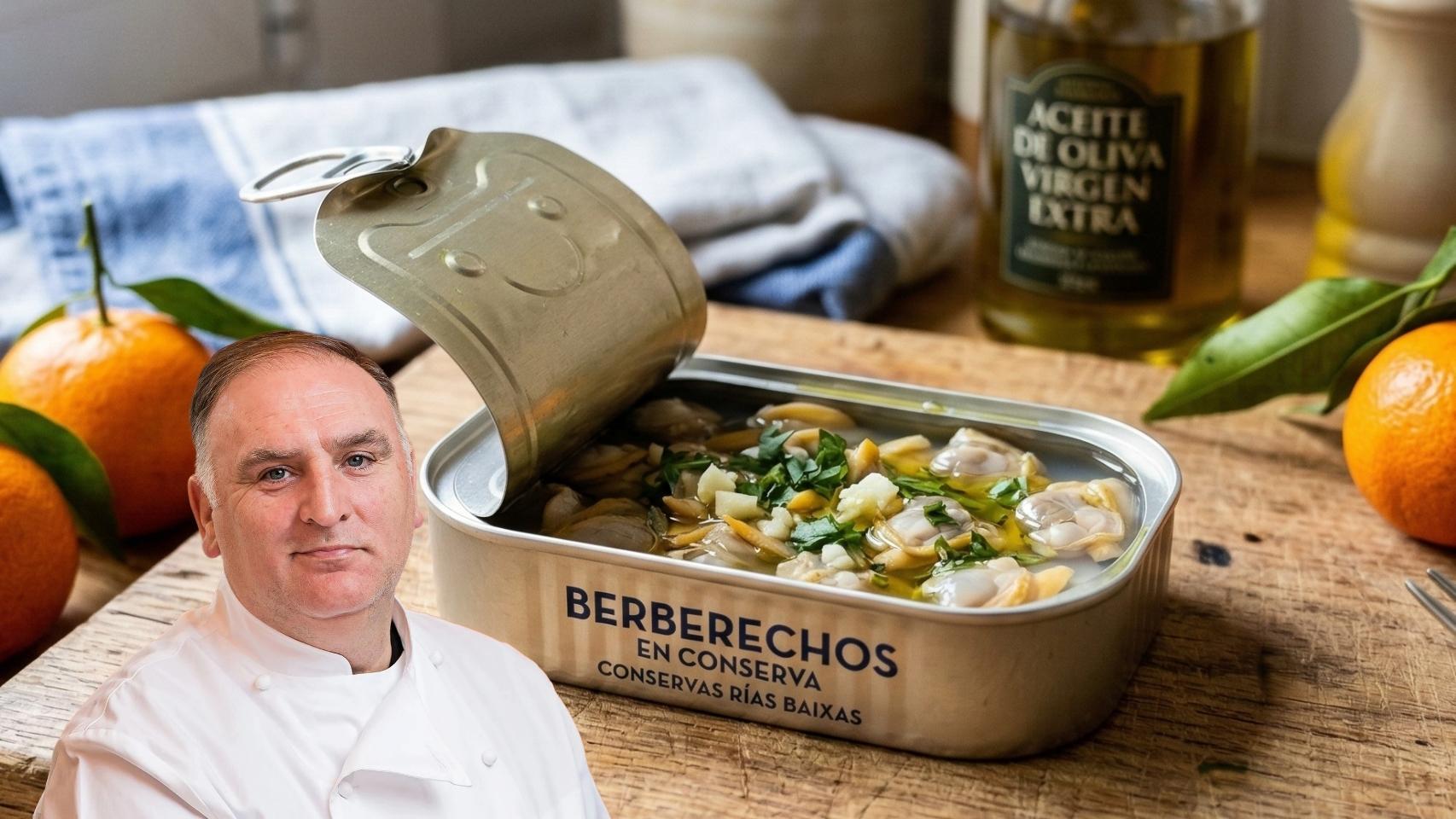 José Andrés, chef, en un montaje de El Español