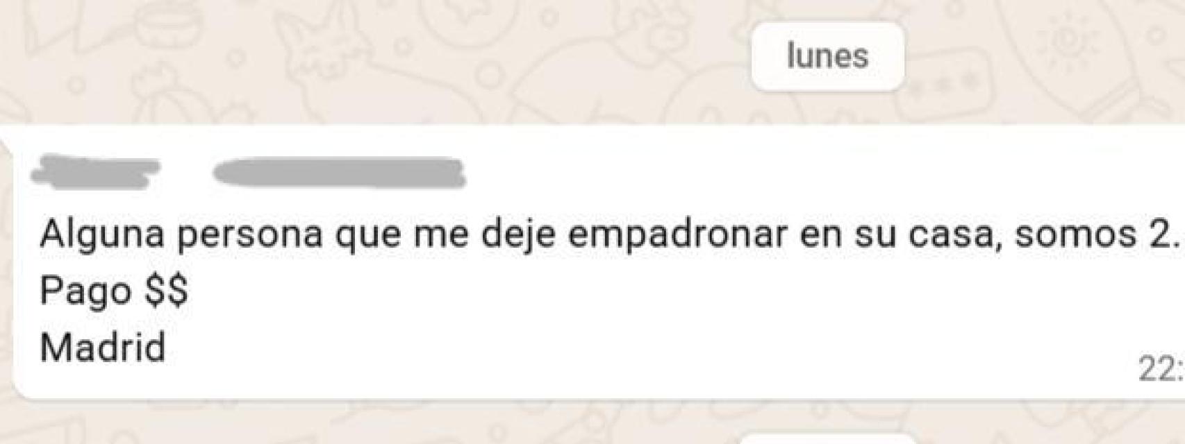 En grupos de WhatsApp también hay ofertas y peticiones con respecto al padrón.