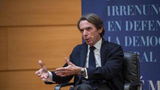 El expresidente José María Aznar, el pasado día 5 durante la presentación de su libro 'Orden y Libertad'.