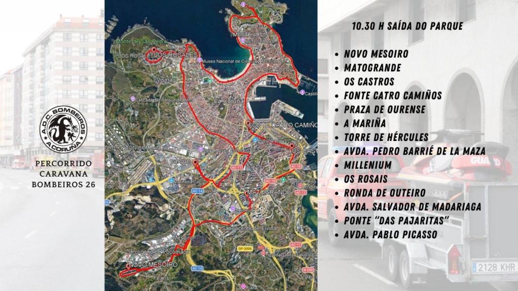 Recorrido de la caravana de los Bomberos
