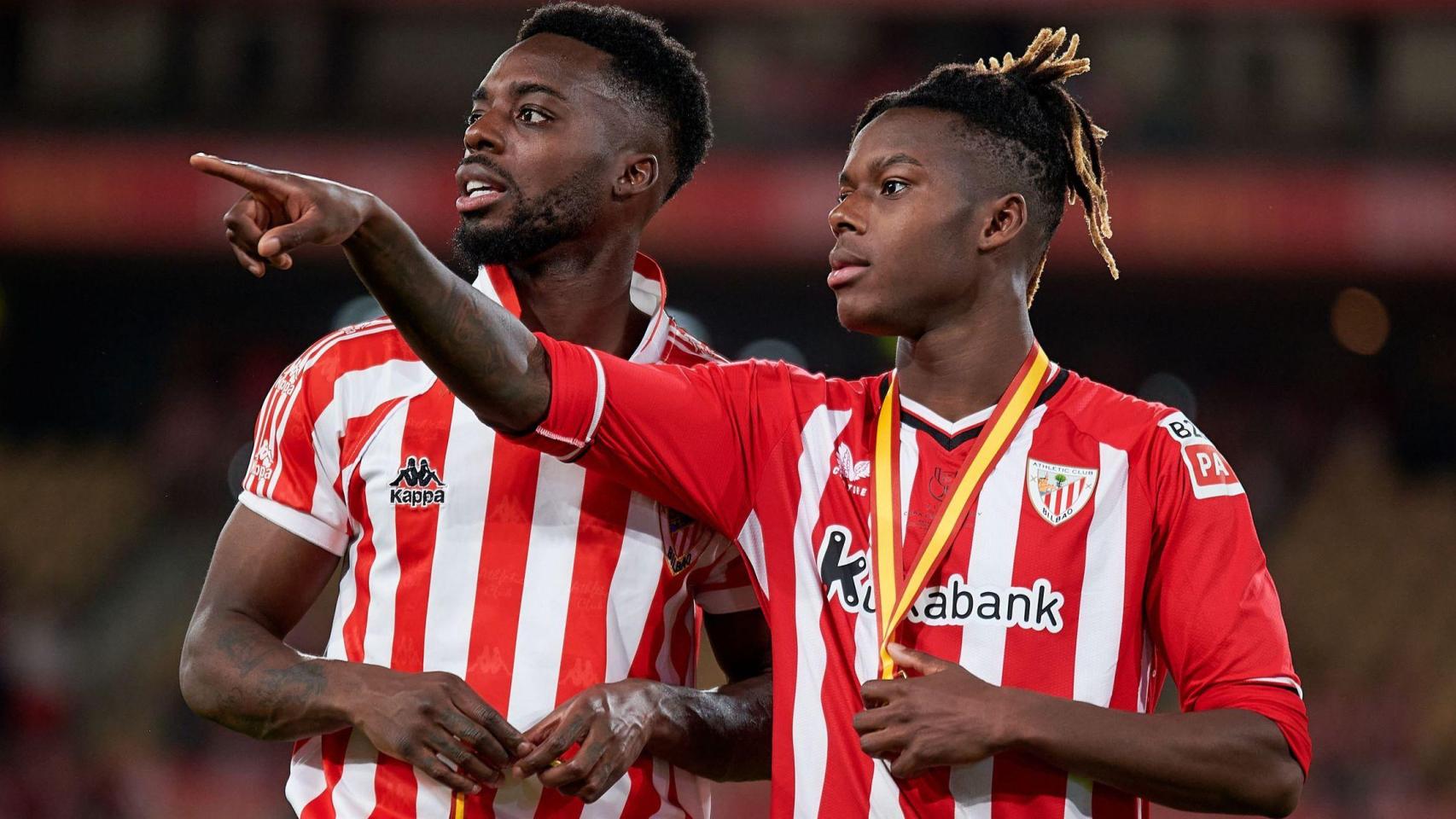 Iñaki Williams y Nico Williams, tras un partido contra el Athletic.