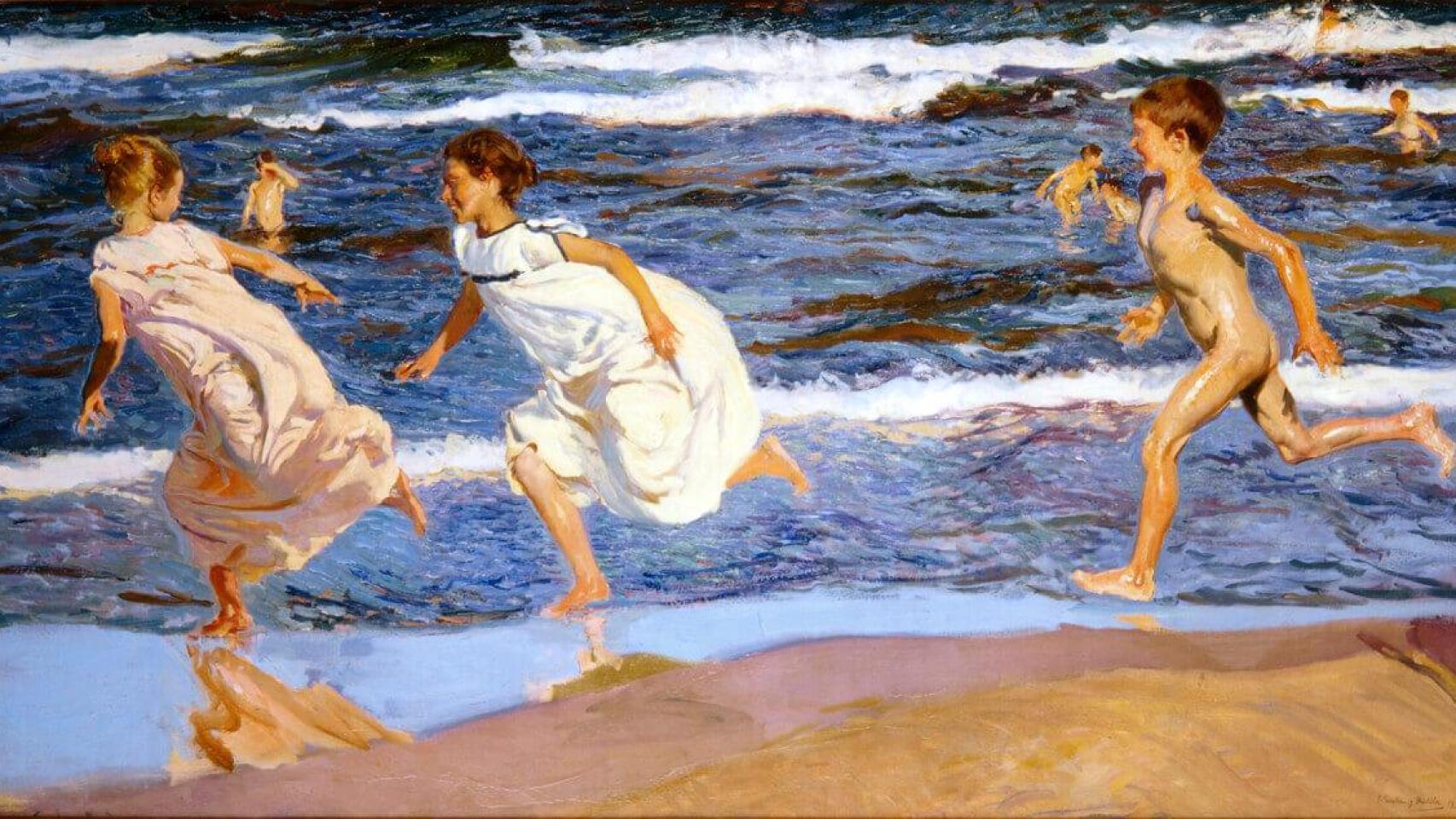 La obra Corriendo por la playa de Sorolla.