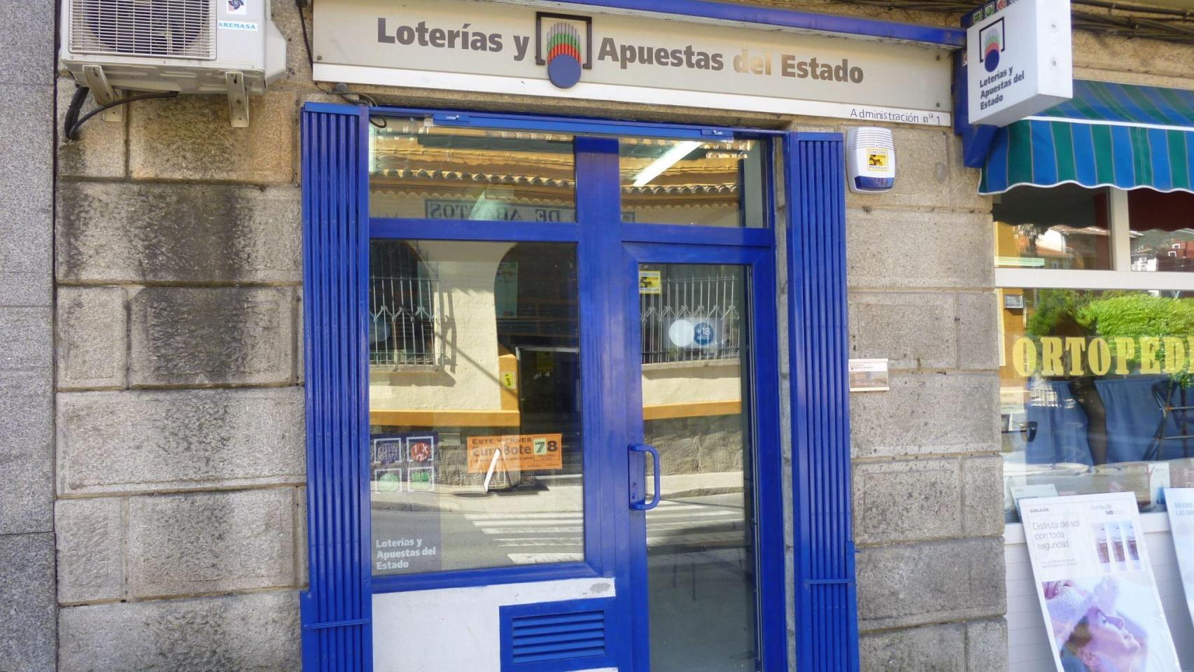 La administración de loterías de Arenas de San Pedro en Ávila.