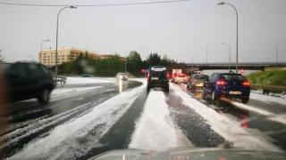 Imagen de archivo de una espectacular granizada.