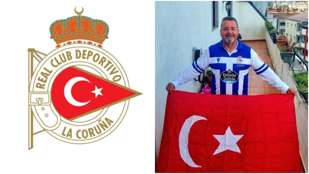 La imagen de perfil de la cuenta y una de las fotos de turcos aficionados del Deportivo que comparte