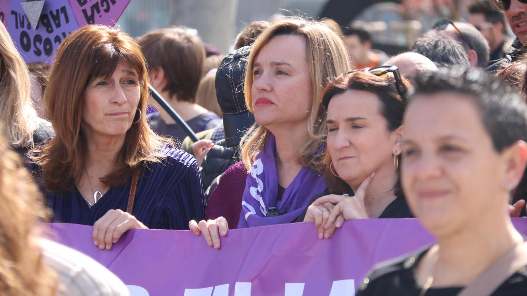 Pilar Alegría, en la manifestación del 8-M en Zaragoza