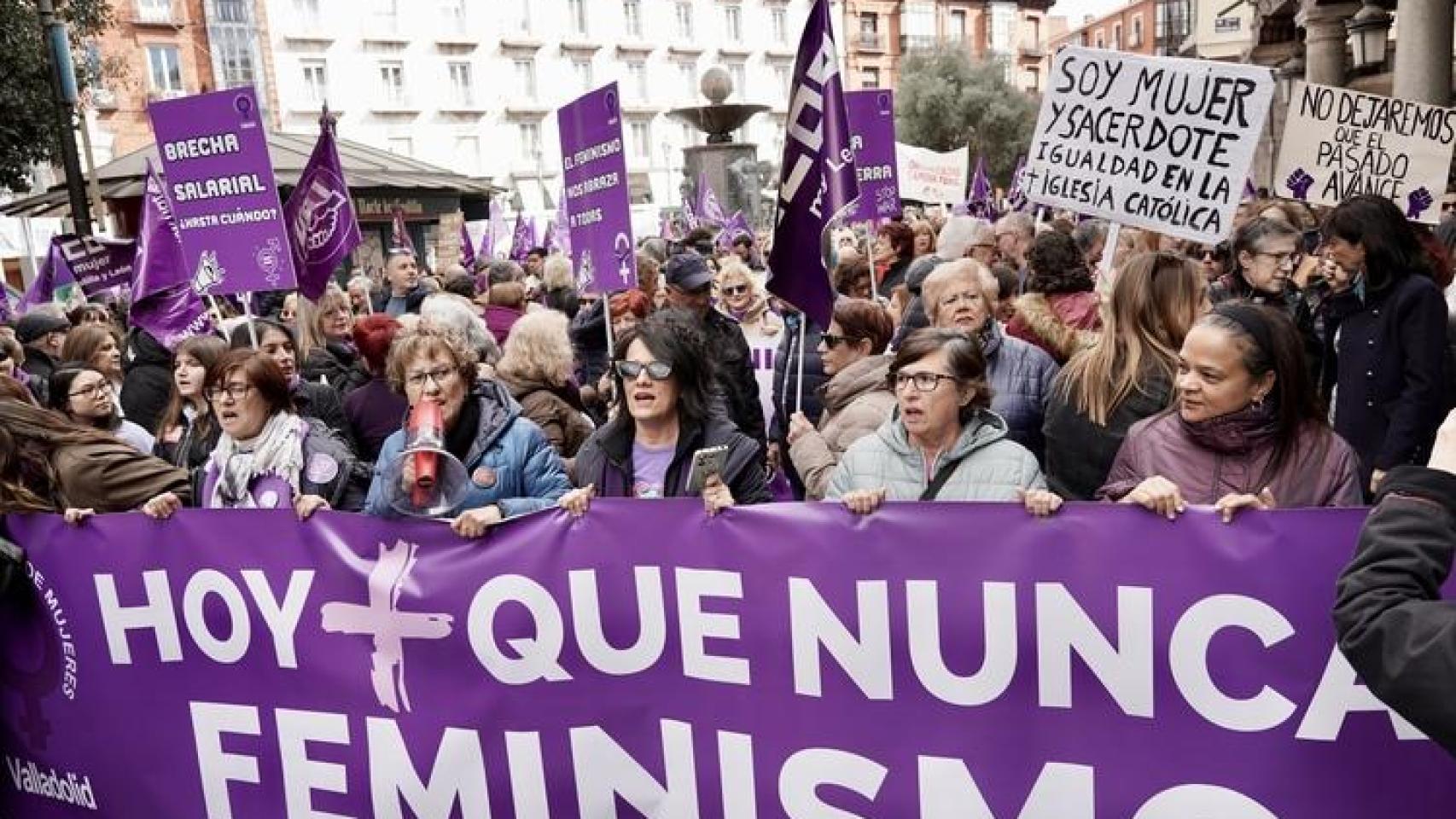 Manifestación por el 8M en Valladolid.