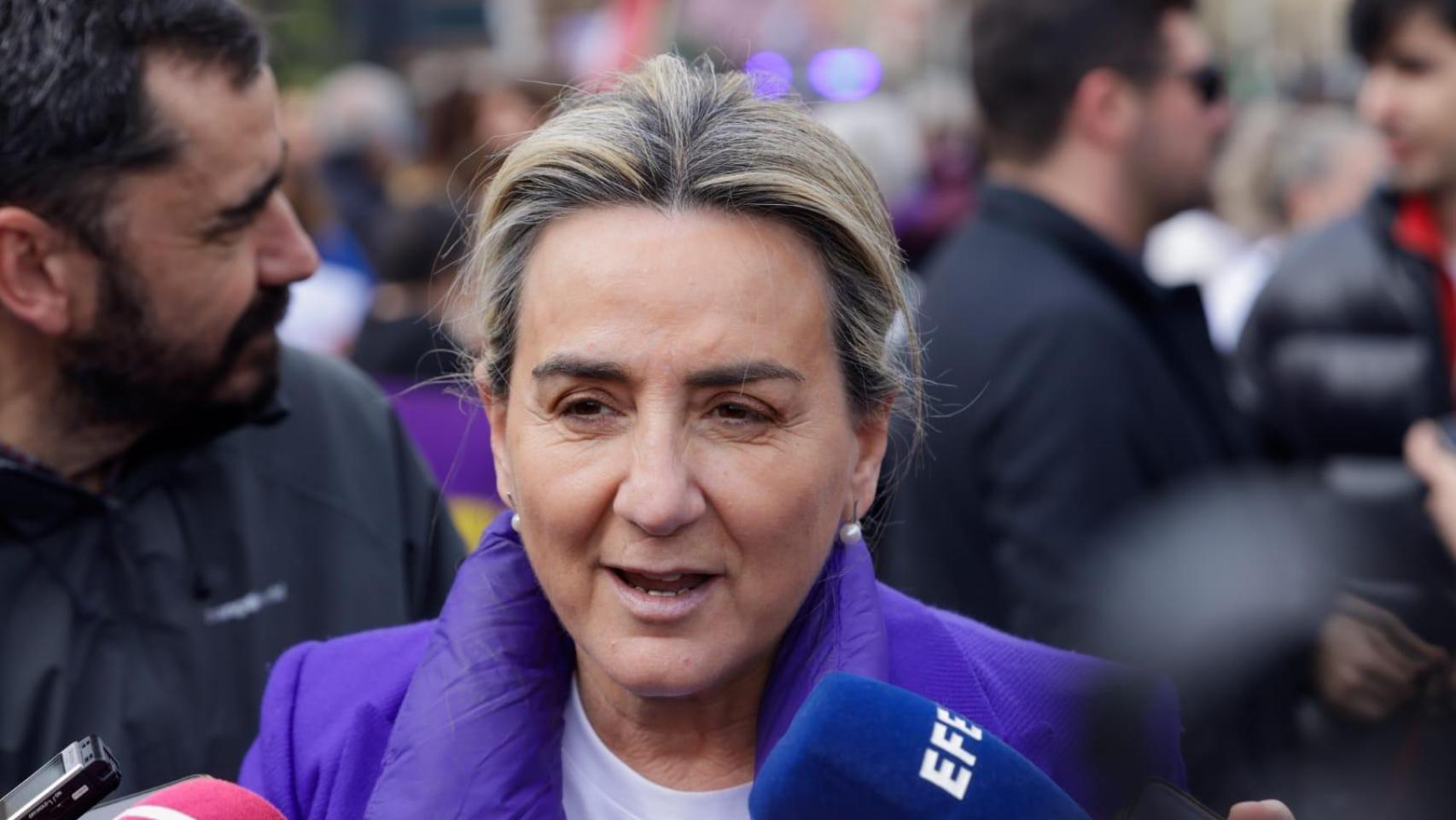 Milagros Tolón en el acto del 8M en Toledo.