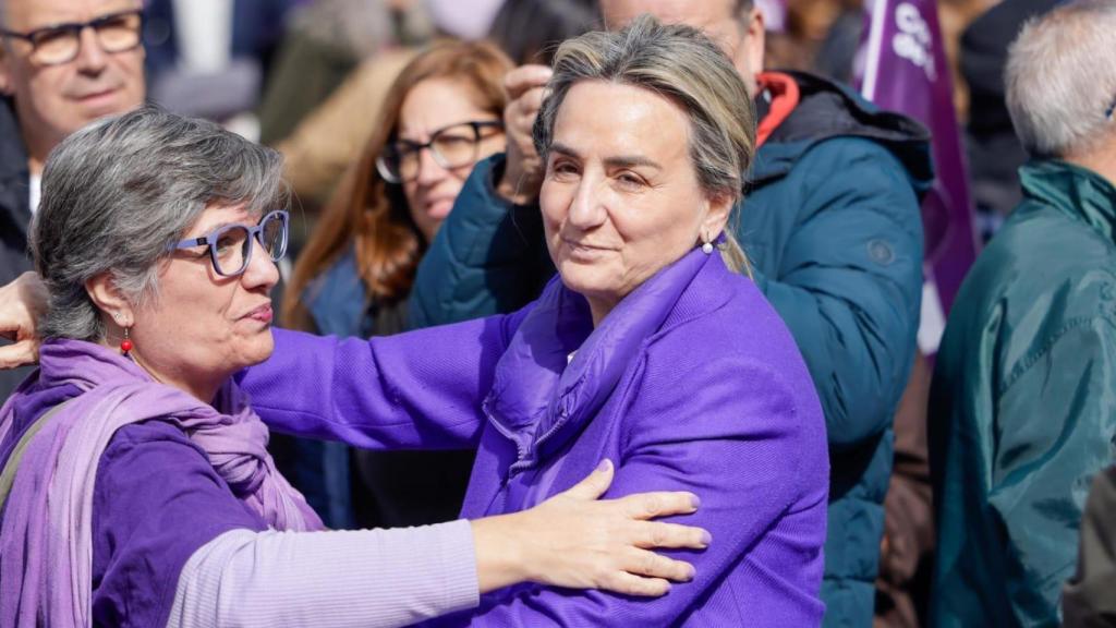 Milagros Tolón en la marcha de la plataforma 8M de Toledo.