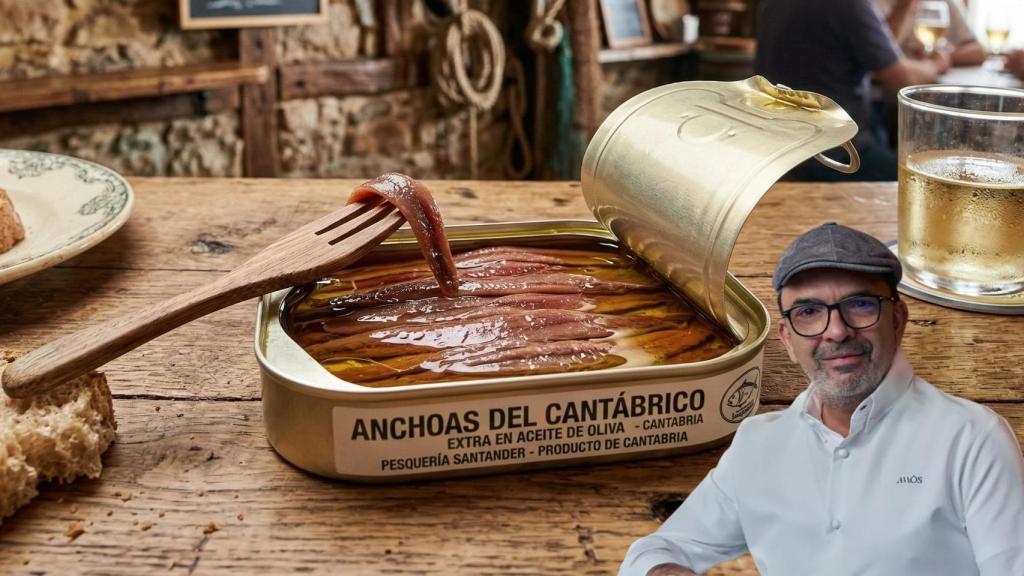 Jesús Sánchez, chef, en un montaje de El Español