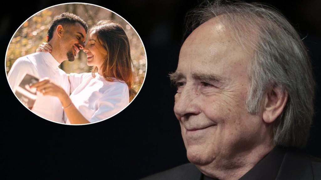 Joan Manuel Serrat junto a su nieta Luna y la pareja de ésta, Dani Ceballos.