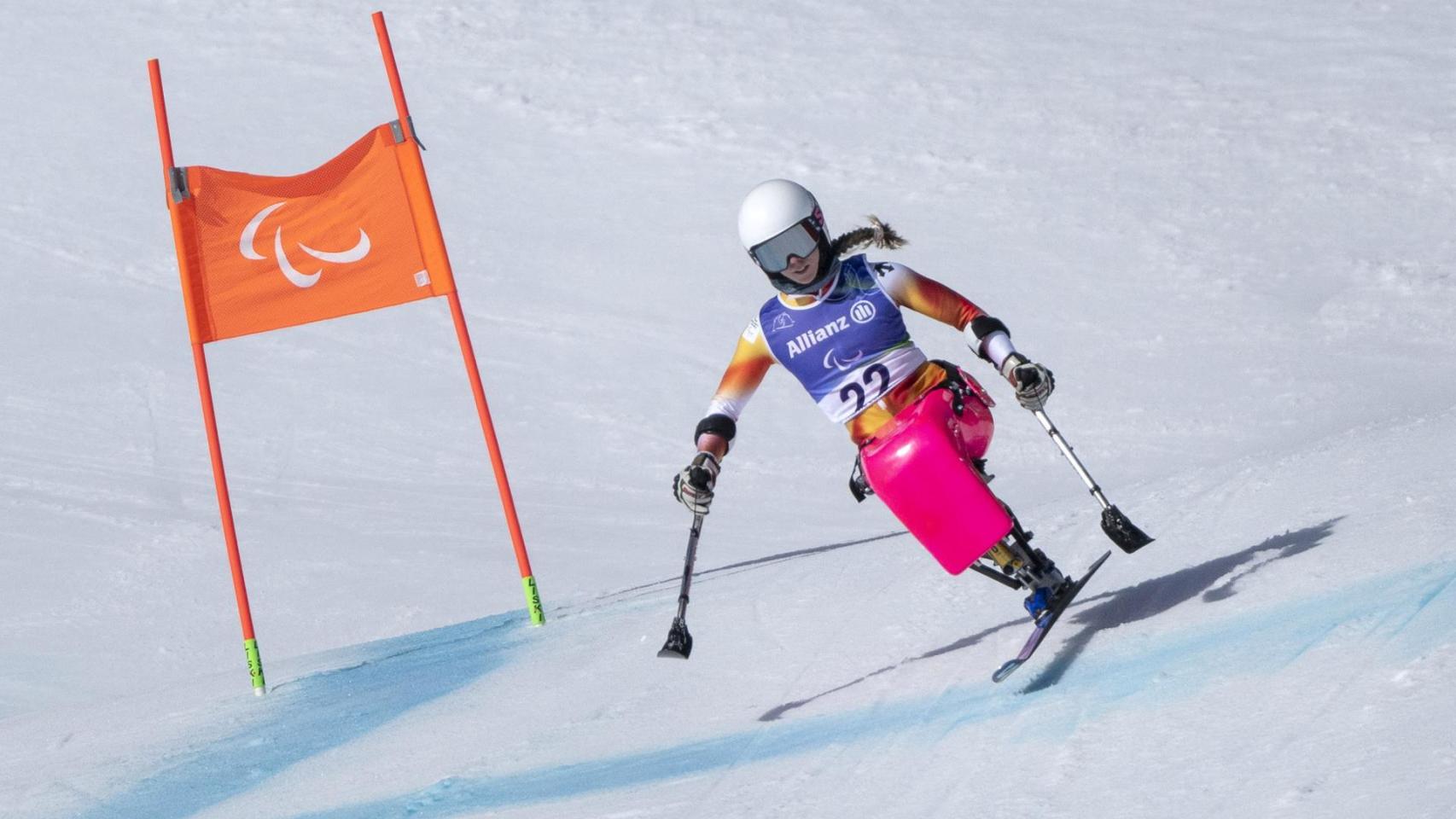 Audrey Pascual, durante los Juegos Paralímpicos de Invierno de Milán-Cortina