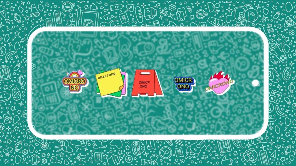 Imagen con los cinco stickers personalizados.