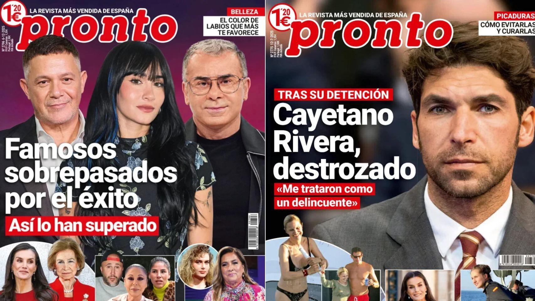 Dos portadas de la revista 'Pronto' en un fotomontaje de EL ESPAÑOL.