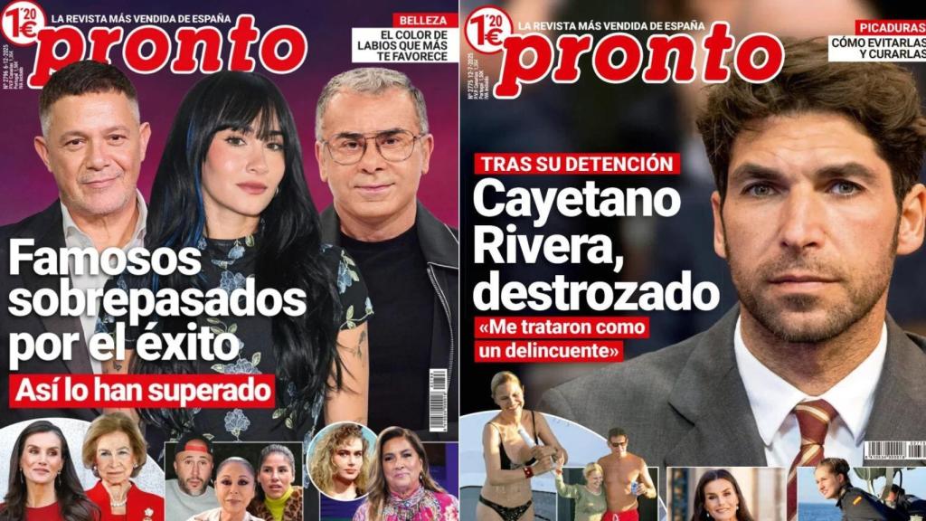 Dos portadas de la revista 'Pronto' en un fotomontaje de EL ESPAÑOL.