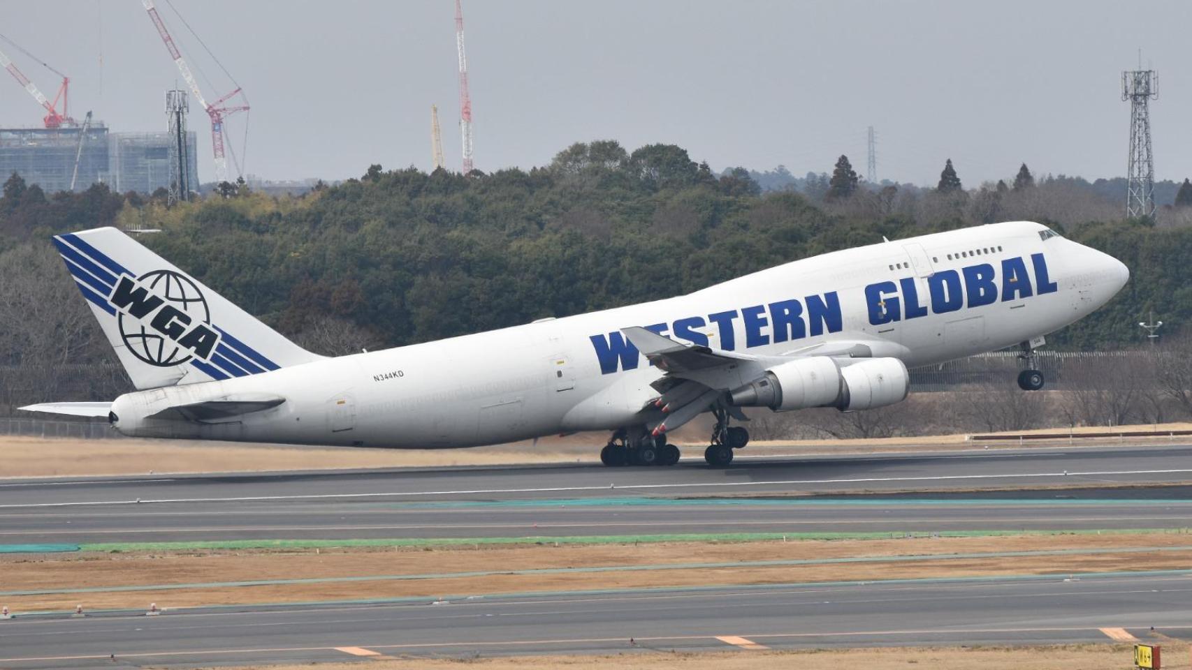 Boeing 747-446(F) ‘N344KD’ de Western Global Airlines, subcontrata del Comando de Transporte de EEUU que ha salido de Rota hacia Yibuti.