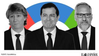Carlos Martínez (PSOE), Fernández Mañueco (PP) y Carlos Pollán (Vox).