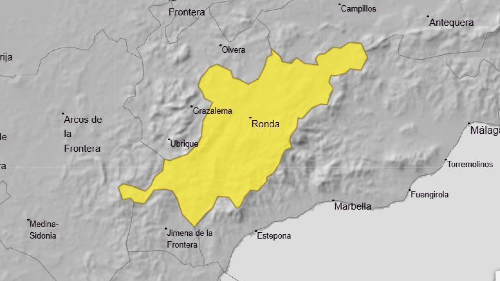 El aviso amarillo.