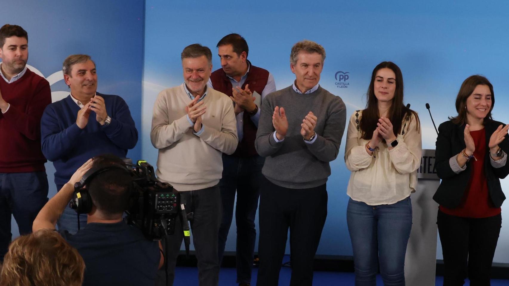 Feijóo durante el acto en Riaza