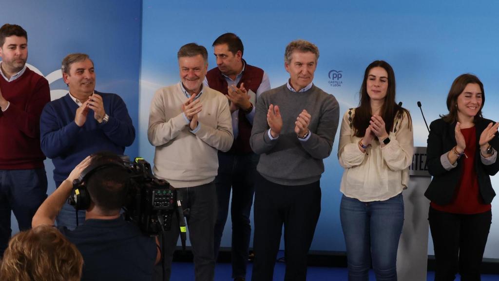Feijóo durante el acto en Riaza