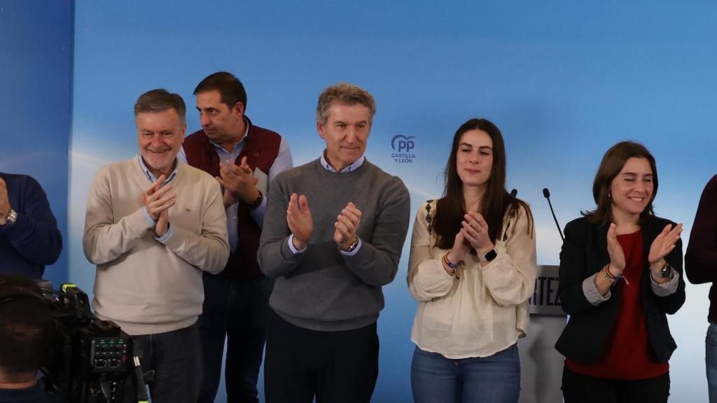 Feijóo durante el acto en Riaza