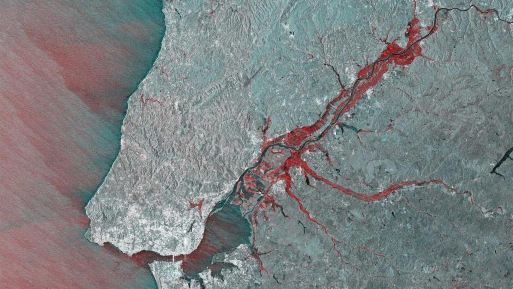 La extensión de las inundaciones en torno al río Tajo.