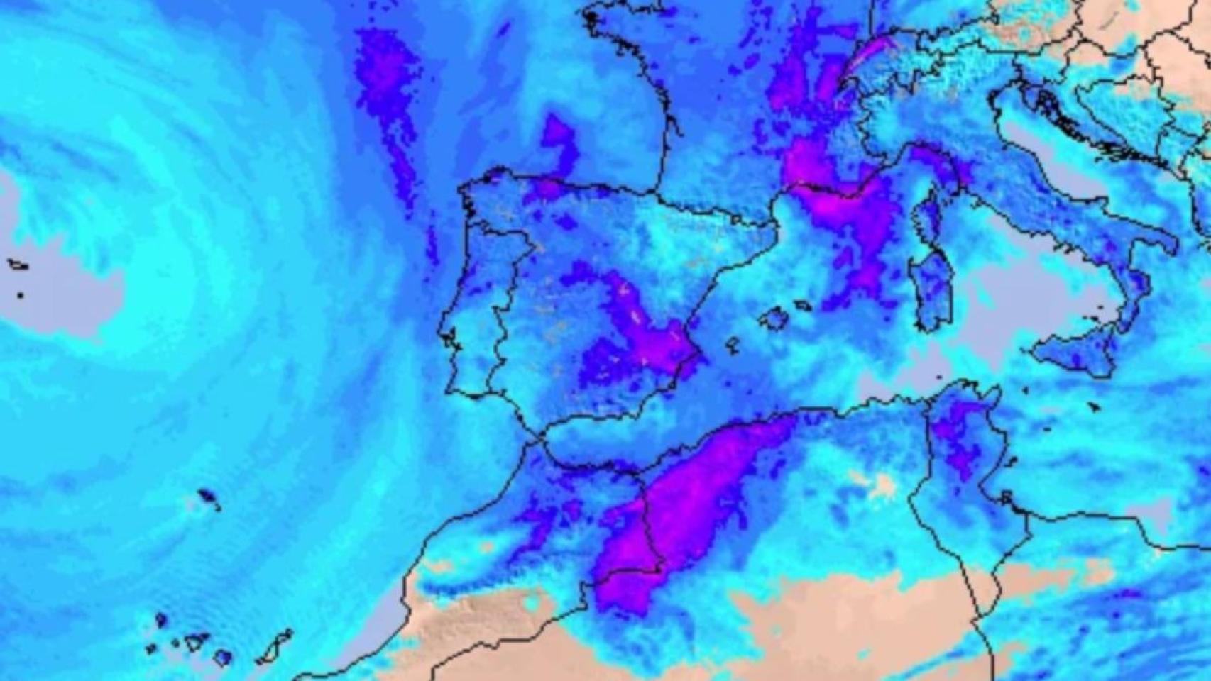 Imagen de la precipitación acumulada que se espera para este jueves 12 de marzo.