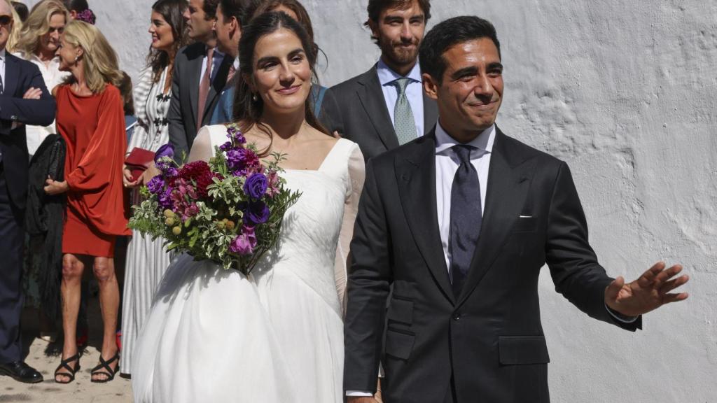 Blanca Llandres y Alberto Herrera tras convertirse en marido y mujer.