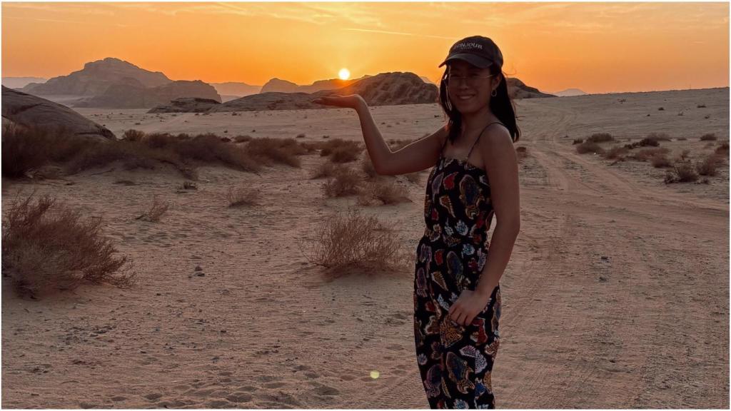 Teresa en uno de sus viajes