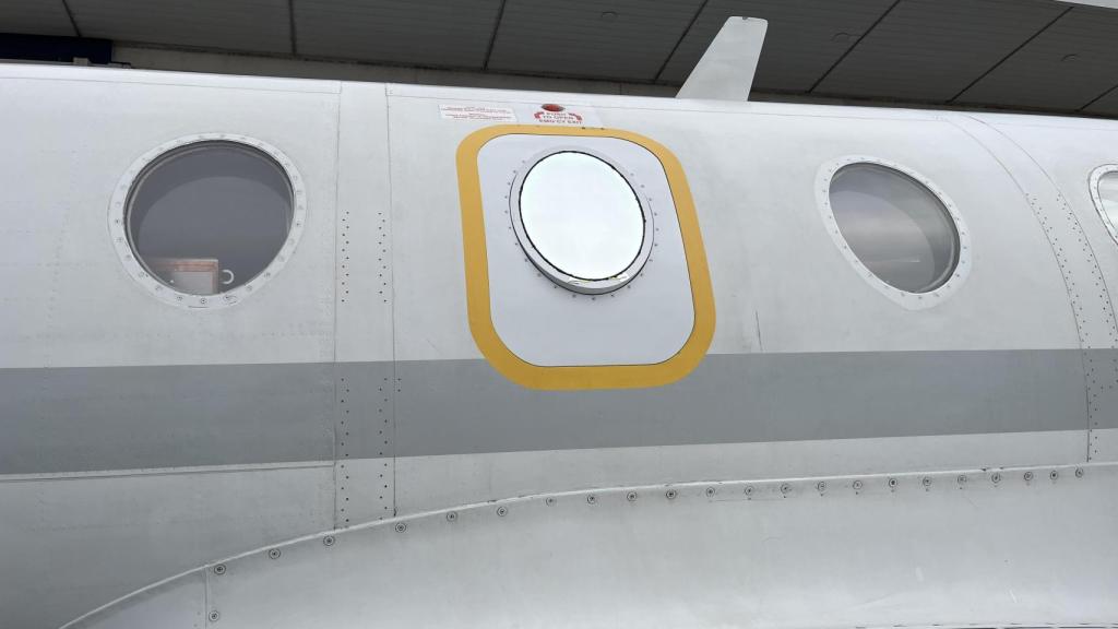 Ventanilla ocupada por el terminal láser UltraAir de Airbus.