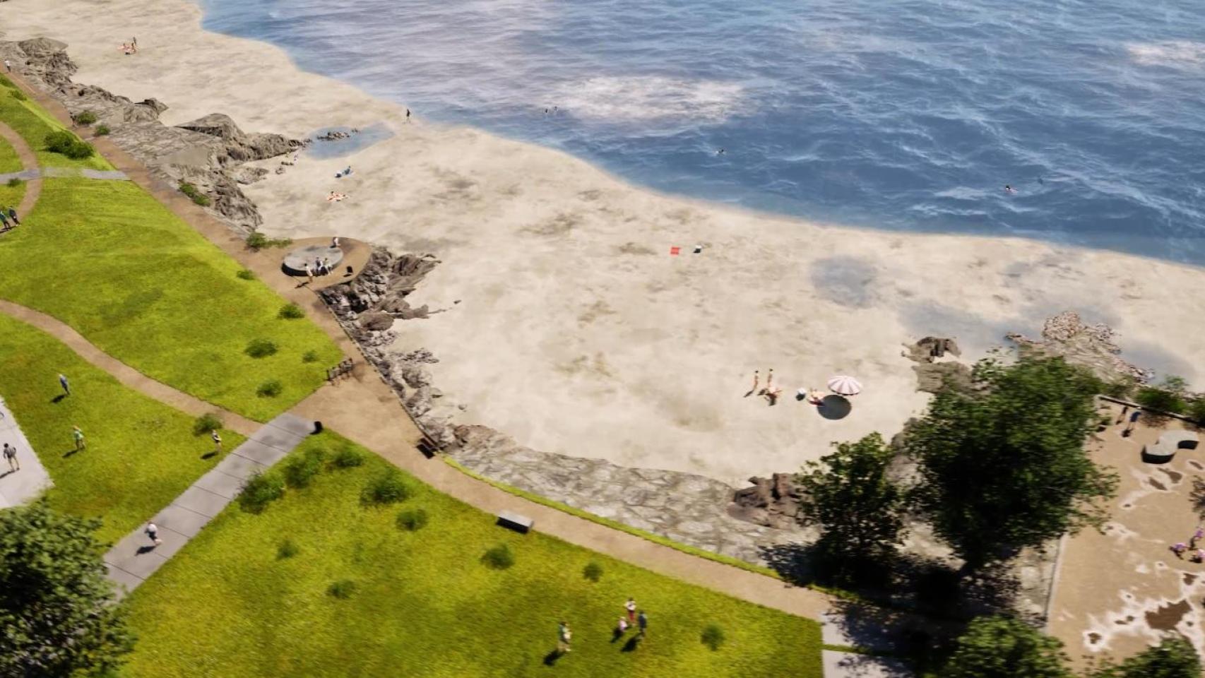 Así será nueva playa de Caranza, en Ferrol: zonas verdes, aparcamientos y parque