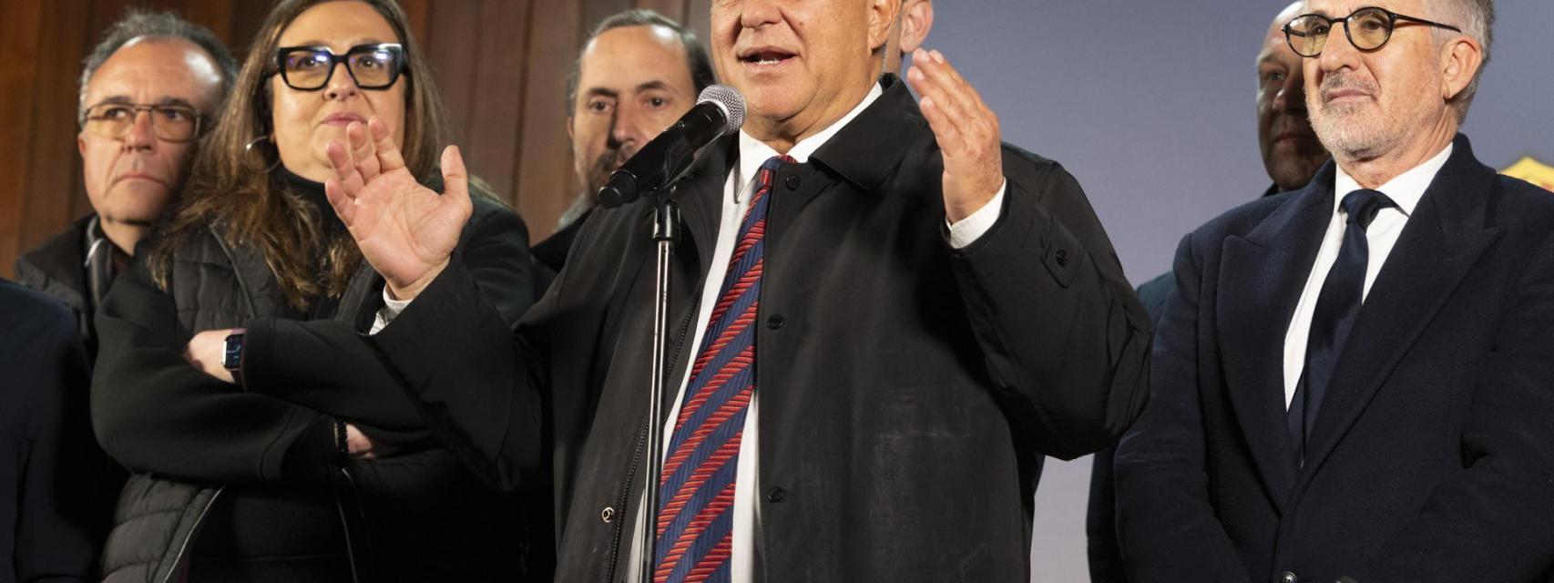 Joan Laporta, en un acto durante la campaña electoral del Barça