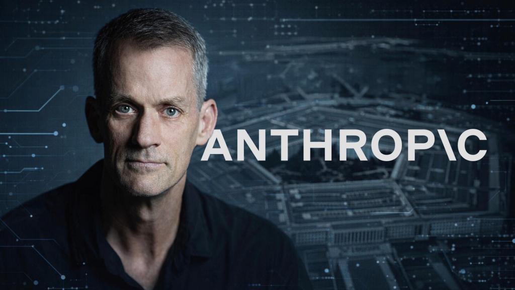Fotomontaje con el logo de Anthropic y el rostro de Jeff Dean.