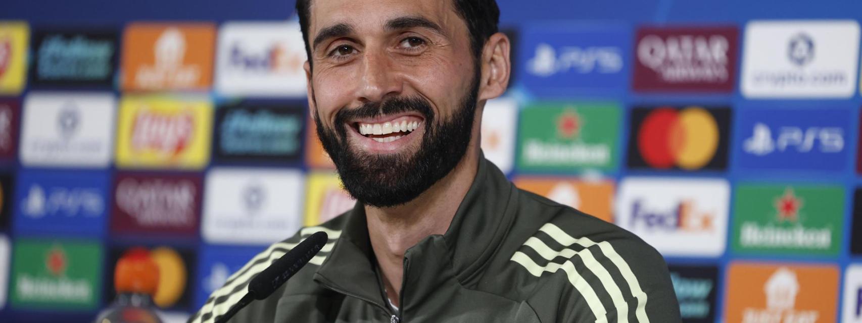 Álvaro Arbeloa, en rueda de prensa con el Real Madrid