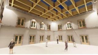 Recreación del interior de la obra.