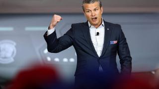 Secretary of War Pete Hegseth addresses US troops in January 2026.