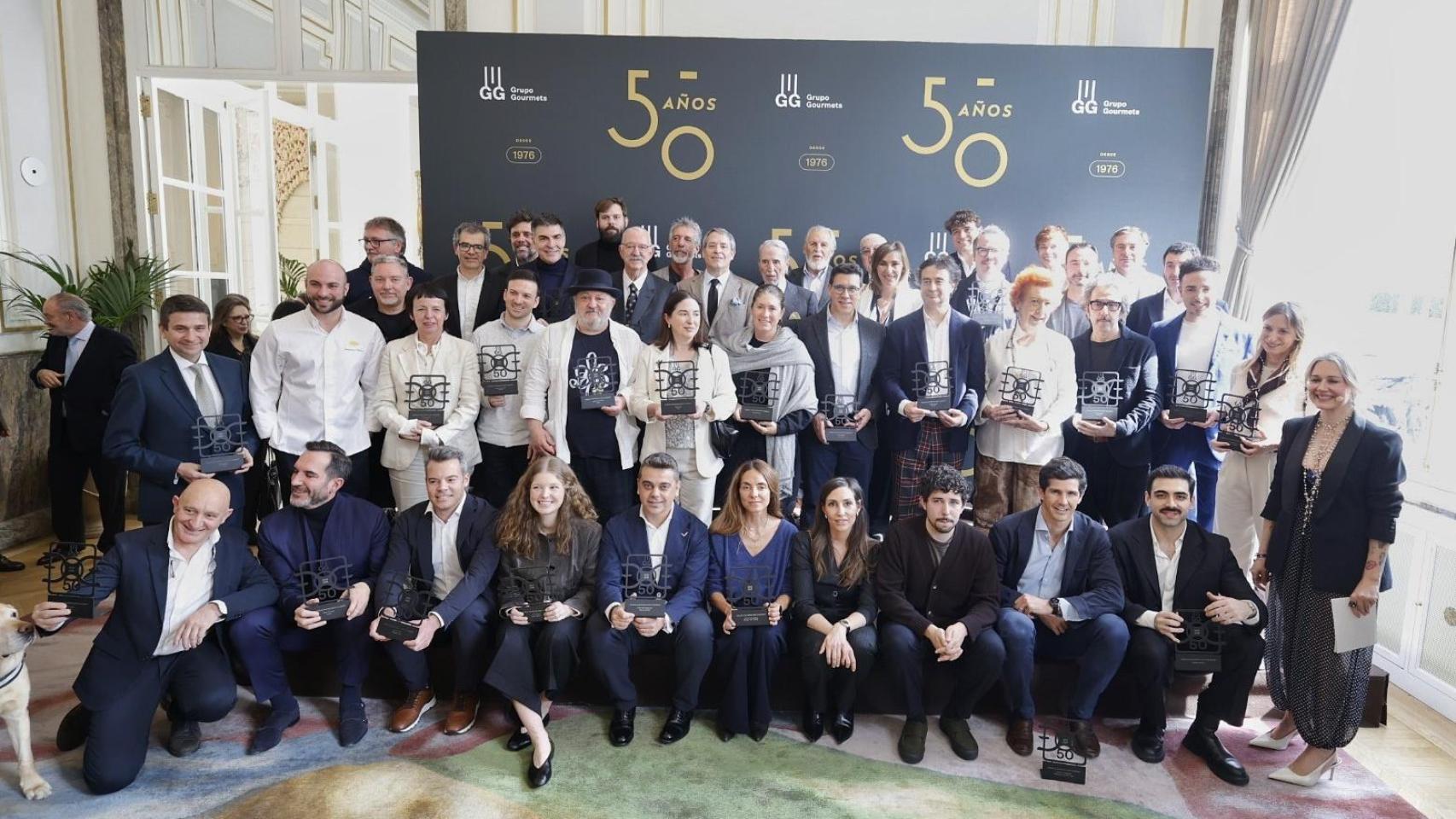 Todos los premiados del 50ª aniversario de Grupo Gourmets.