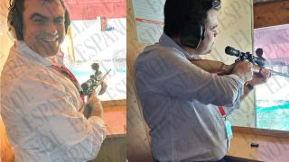 Ángel García Rosique, en un campo de tiro. Imagen dentro de uno de los dispositivos móviles de Koldo García