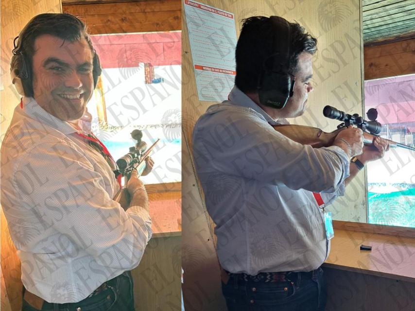 Ángel García Rosique, en un campo de tiro. Imagen dentro de uno de los dispositivos móviles de Koldo García
