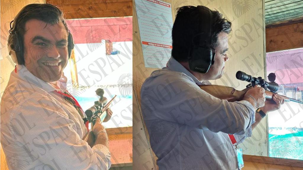 Ángel García Rosique, en un campo de tiro. Imagen dentro de uno de los dispositivos móviles de Koldo García