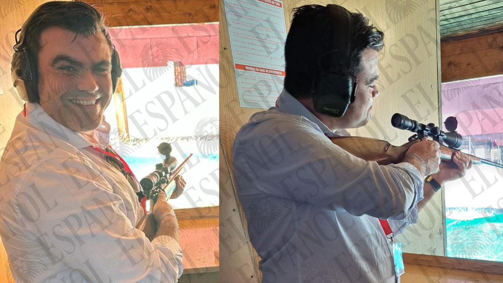 Ángel García Rosique, en un campo de tiro. Imagen dentro de uno de los dispositivos móviles de Koldo García