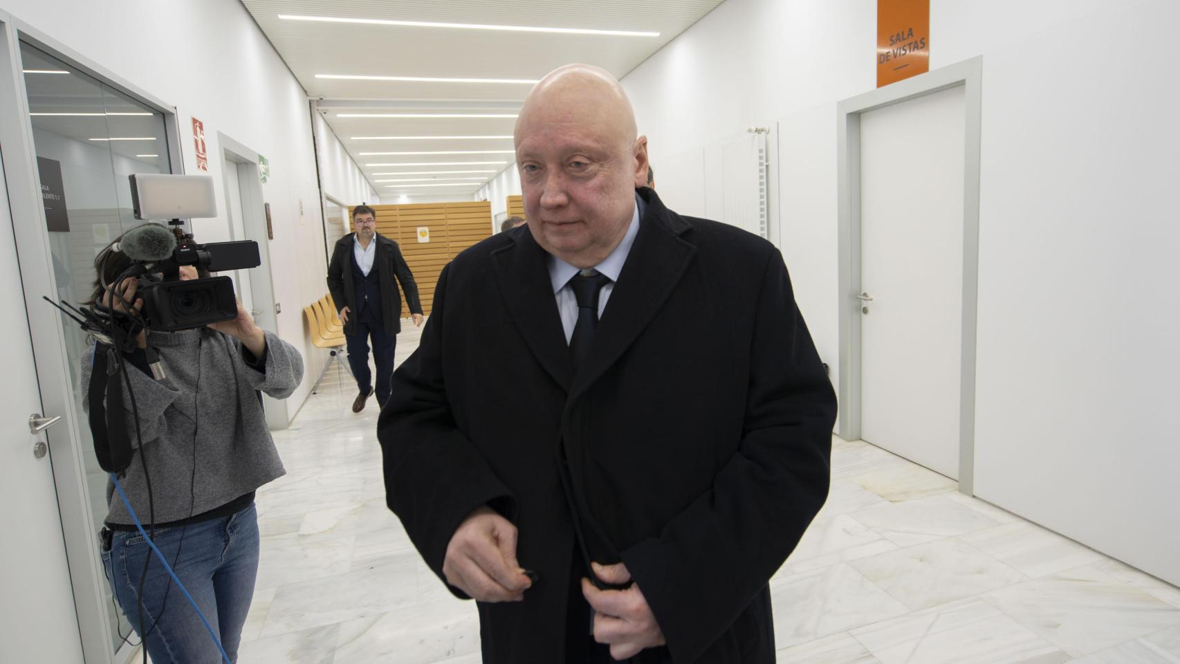 El dueño de Forestalia, Fernando Samper, este martes en el Juzgado de Teruel.