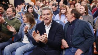 . Alberto Núñez Feijoo participa en un acto de campaña junto a la cabeza de lista por Soria Rocio Lucas