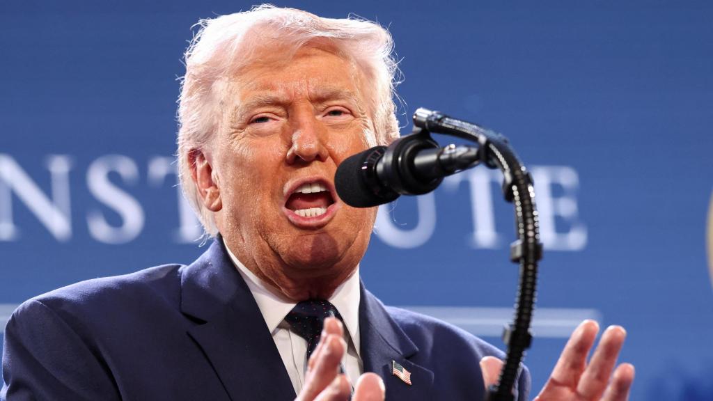 Donald Trump durante un discurso.