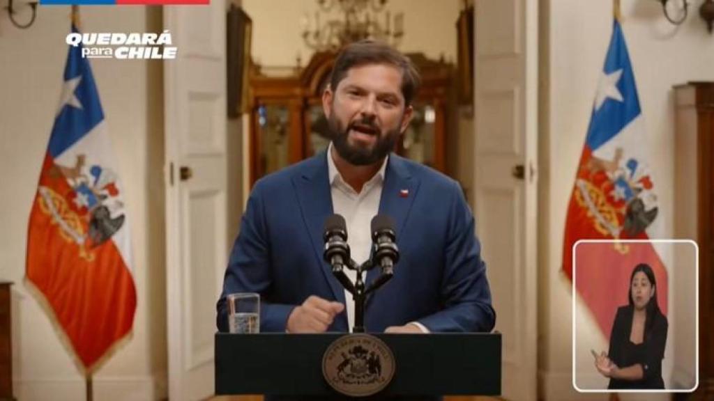 Gabriel Boric en su último discurso televisado este martes.