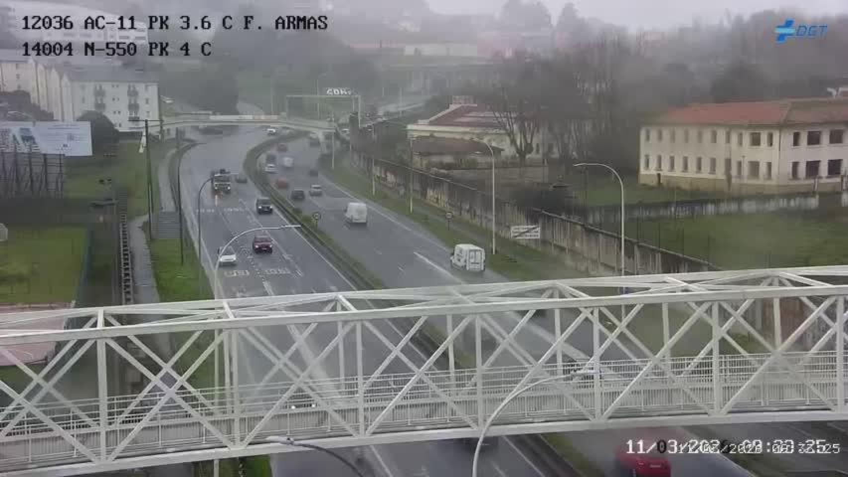 La carretera AC-11 esta mañana.